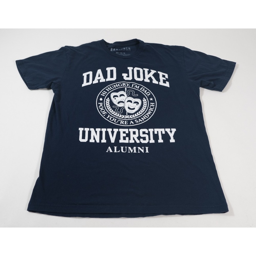 BoxLunch T-Shirt Mens M Navy Dad Joke University Alumni Graphic Short Sleeve Tee